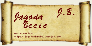 Jagoda Becić vizit kartica